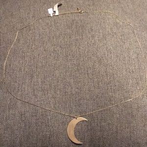 Crescent moon gold necklace